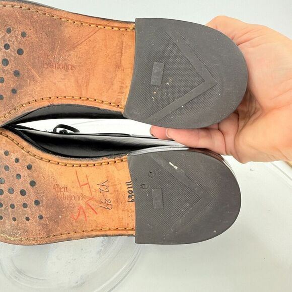 Allen Edmonds Alton Loafers Men's Size 11.5 B Black Leather Kittie Bow Tie  Shoe - Picture 14 of 16